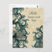 トレンディーアクアフラワービジネスカサンキューード ポストカード (正面/裏面)