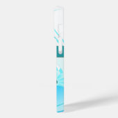 トレンディーアクアブルーティール（緑がかった色）ハイビスカスフローラデザイン Case-Mate iPhoneケース (裏面 / 左)