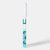 トレンディーアクアブルーティール（緑がかった色）ハイビスカスフローラデザイン Case-Mate iPhoneケース (裏面 / 右)