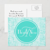 トレンディーアクアミントモノグラムをありがとう ポストカード (正面/裏面)