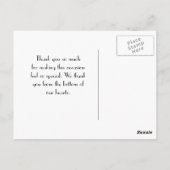 トレンディーアクアミントモノグラムをありがとう ポストカード (裏面)