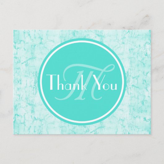 トレンディーアクアミントモノグラムをありがとう ポストカード (正面)