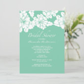 トレンディーアクア&ホワイトフローラブライダルシャワー招待状 招待状 (スタンド正面)