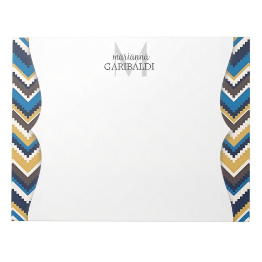 トレンディーアステカプリントパーソナライズされた ノートパッド (正面)