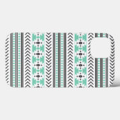 トレンディーアステカプリント幾何学模様グリーン Case-Mate iPhoneケース (裏面 (横))