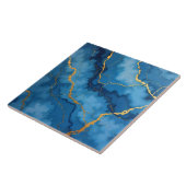 トレンディーアズールブルー金ゴールドマーブルコレクション タイル (側面)