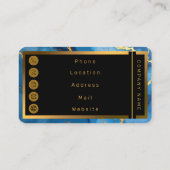 トレンディーアズールブルー金ゴールドマーブルコレクション 名刺 (裏面)