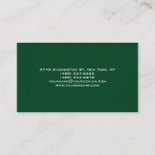 トレンディーアップフォレストグリーンミニマリストビジネスカード 名刺 (裏面)