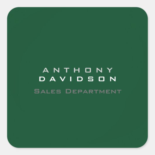 トレンディーアップフォレストグリーンミニマリストビジネス スクエアシール (正面)