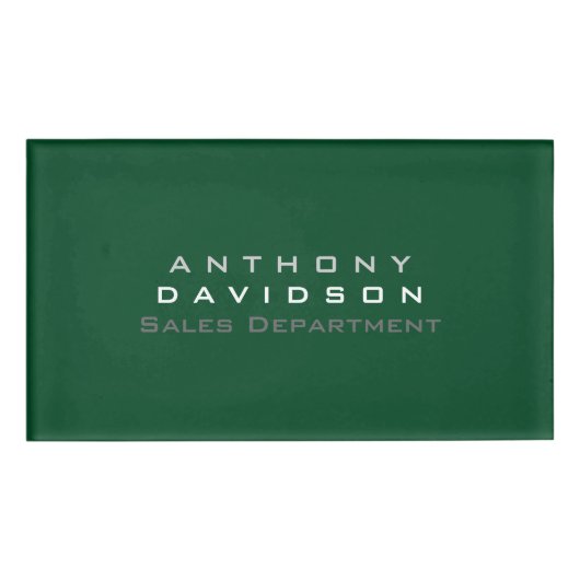 トレンディーアップフォレストグリーンミニマリストビジネス 名札 (正面)