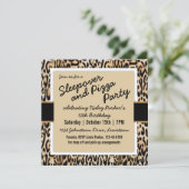 トレンディーアニマルプリントトゥイーン10代の/誕生日パーティー 招待状 (スタンド正面)