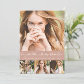 トレンディーアニマルプリント写真コラージュ卒業 案内状 (スタンド正面)