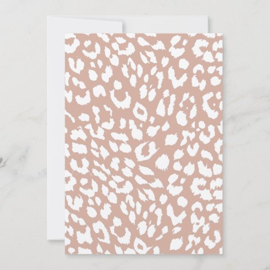 トレンディーアニマルプリント写真コラージュ卒業 案内状 (裏面)