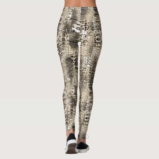 トレンディーアニマルプリント蛇紋模様 レギンス (裏面)