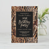 トレンディーアニマルプリント30th誕生日パーティー 招待状 (スタンド正面)
