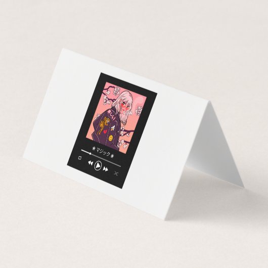 トレンディーアニメスタイルの女性キャラクター 名刺 (正面)