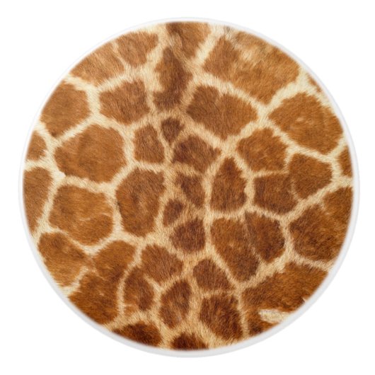 トレンディーアフリカファッションサファリ動物キリンプリント セラミックノブ (正面)