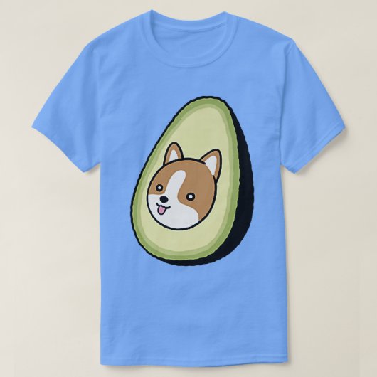 トレンディーアボカドポケットドッグ顔 Tシャツ (デザイン正面)