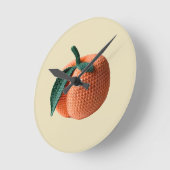 トレンディーアミニマルミモダングルミクロチェットピーチ ラウンド壁時計 (傾斜)