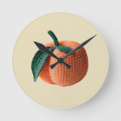 トレンディーアミニマルミモダングルミクロチェットピーチ ラウンド壁時計 (正面)