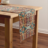 トレンディーアメリカインディアン先住民部族モザイクパターン ミディアムテーブルランナー (インサイチュ)