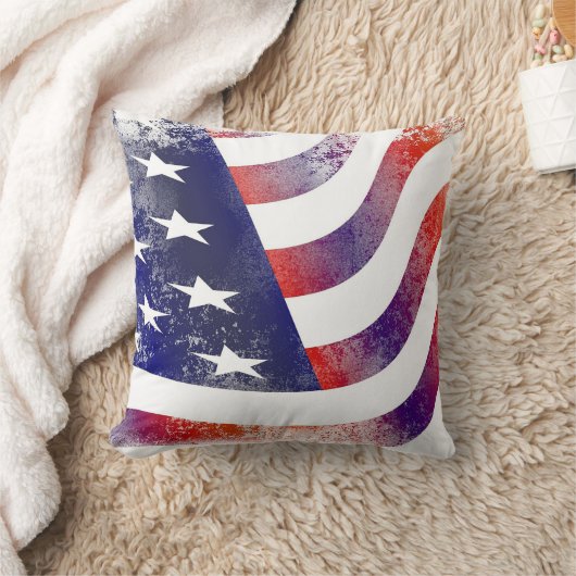 トレンディーアメリカ国旗装飾用クッション クッション (ブランケット)