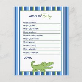 トレンディーアリゲーターの願いベビーアドバイスカード