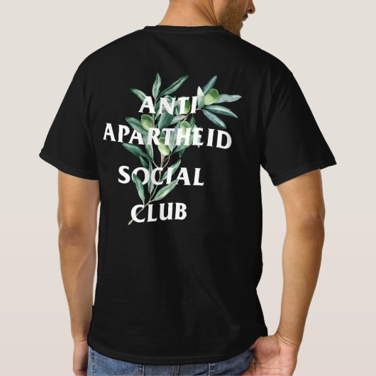 トレンディーアンチアパルトヘイドソーシャルクラブオリーブつる植物 Tシャツ (裏面)