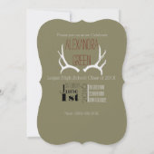 トレンディーアントラーブラケット卒業5x7招待状 招待状 (裏面)