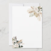 トレンディーアーチパンパスグリーンリー結婚式招待状 招待状 (裏面)