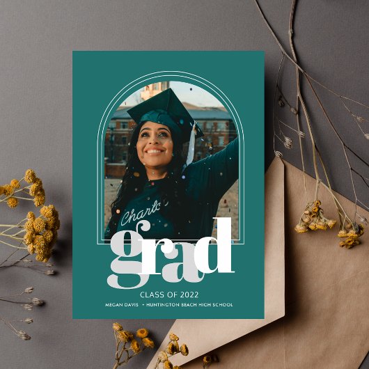 トレンディーアーチフォト卒業パーティー 案内状