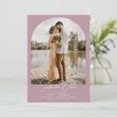 トレンディーアーチ写真ほこりっぽいバラ結婚式日付を保存 セーブザデート (スタンド正面)