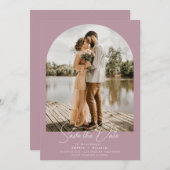 トレンディーアーチ写真ほこりっぽいバラ結婚式日付を保存 セーブザデート (正面/裏面)