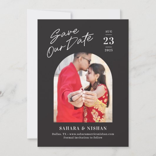 トレンディーアーチ編集可能カラー日付カードの保存 シーズンカード (正面)