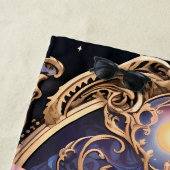 トレンディーアールデコ紫ピンク金ゴールド蝶 ビーチタオル (インサイチュ)