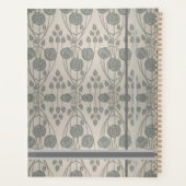 トレンディーアールヌーボーデザインインモノグラムのグレイ プランナー手帳 (裏面)