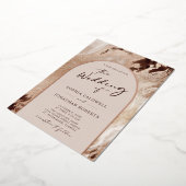 トレンディーア自然ー実在質感バラ金ゴールド結婚の 箔招待状 (回転した状態)