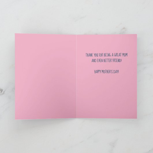 トレンディーイエローかわいらしフローラマムフレンド引用文 カード (内部)