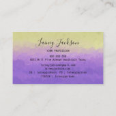 トレンディーイエローとライトパープル抽象芸術 名刺 (裏面)