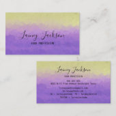 トレンディーイエローとライトパープル抽象芸術 名刺 (正面/裏面)
