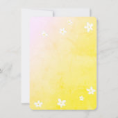 トレンディーイエローカワイイデイジーガールバースデーパーティー 招待状 (裏面)