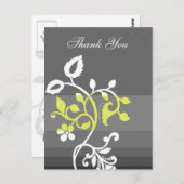 トレンディーイエローグレイサンキューカード ポストカード (正面/裏面)