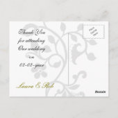 トレンディーイエローグレイサンキューカード ポストカード (裏面)