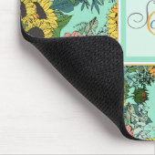 トレンディーイエローサンフラワーズアンドピンクローズデザイン マウスパッド (コーナー)