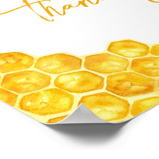 トレンディーイエローフラワービーブック赤ちゃんシャワーゲーム ポスター (角)