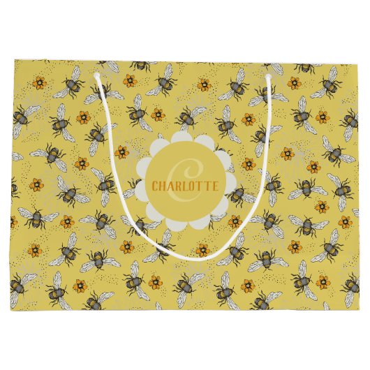 トレンディーイエローブズ春&サマーハネビー ラージペーパーバッグ (裏面)