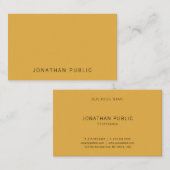 トレンディーイエローブラウンモダンエレガントシンプルテンプレート 名刺 (正面/裏面)