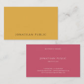 トレンディーイエローブラウンレッドモダンエレガントシンプル 名刺 (正面/裏面)