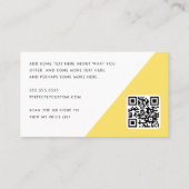 トレンディーイエローホワイトハーフアーチ写真QRコード 名刺 (裏面)