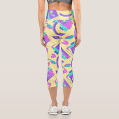 トレンディーイエロー80sネオンテーマ カプリレギンス (裏面)